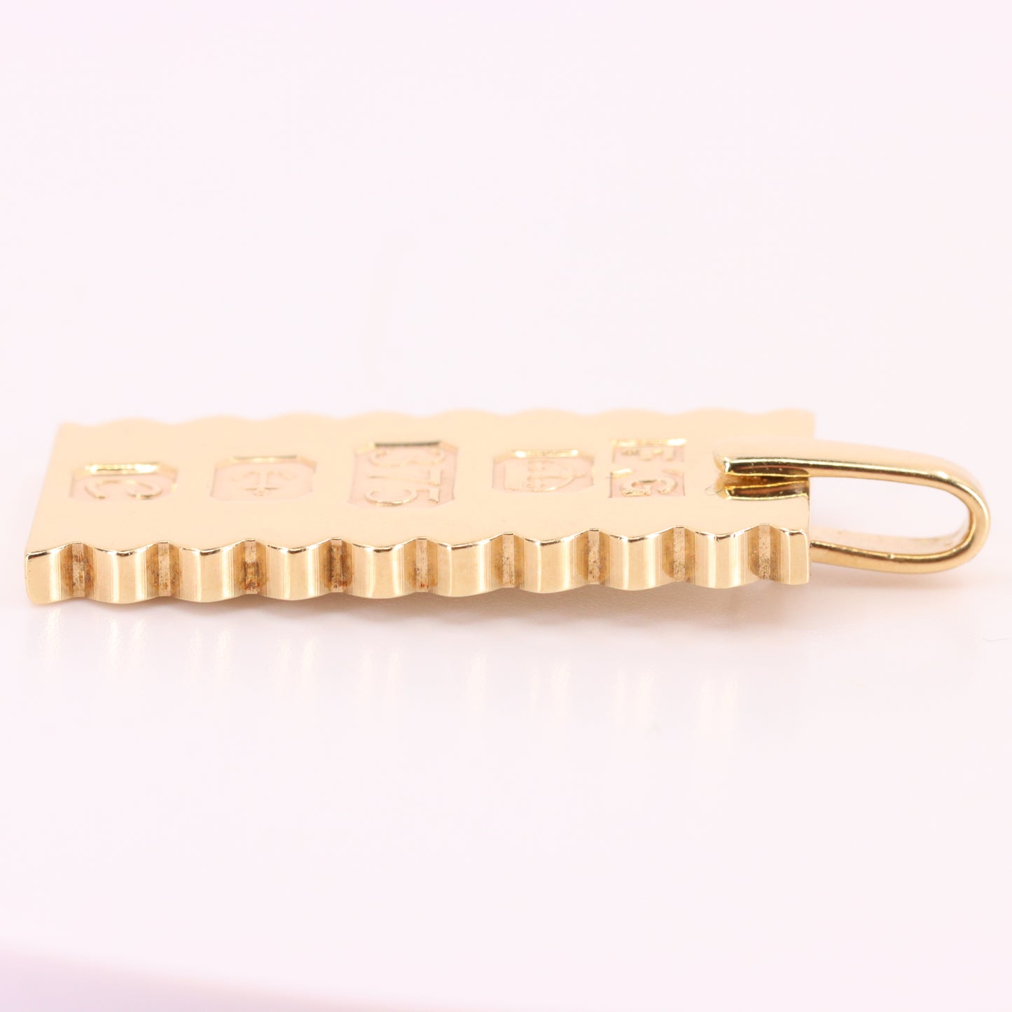 Vintage 9ct Hallmarked 1977 Jubilee Ingot Pendant Solid Yellow Gold Charm