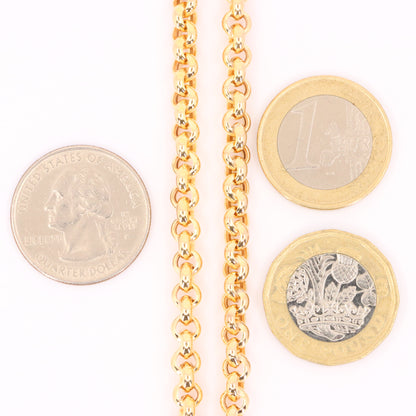 Vintage 9ct Hallmarked Yellow Gold 27 Inch 4mm Belcher Chain Necklace Boxed Gift