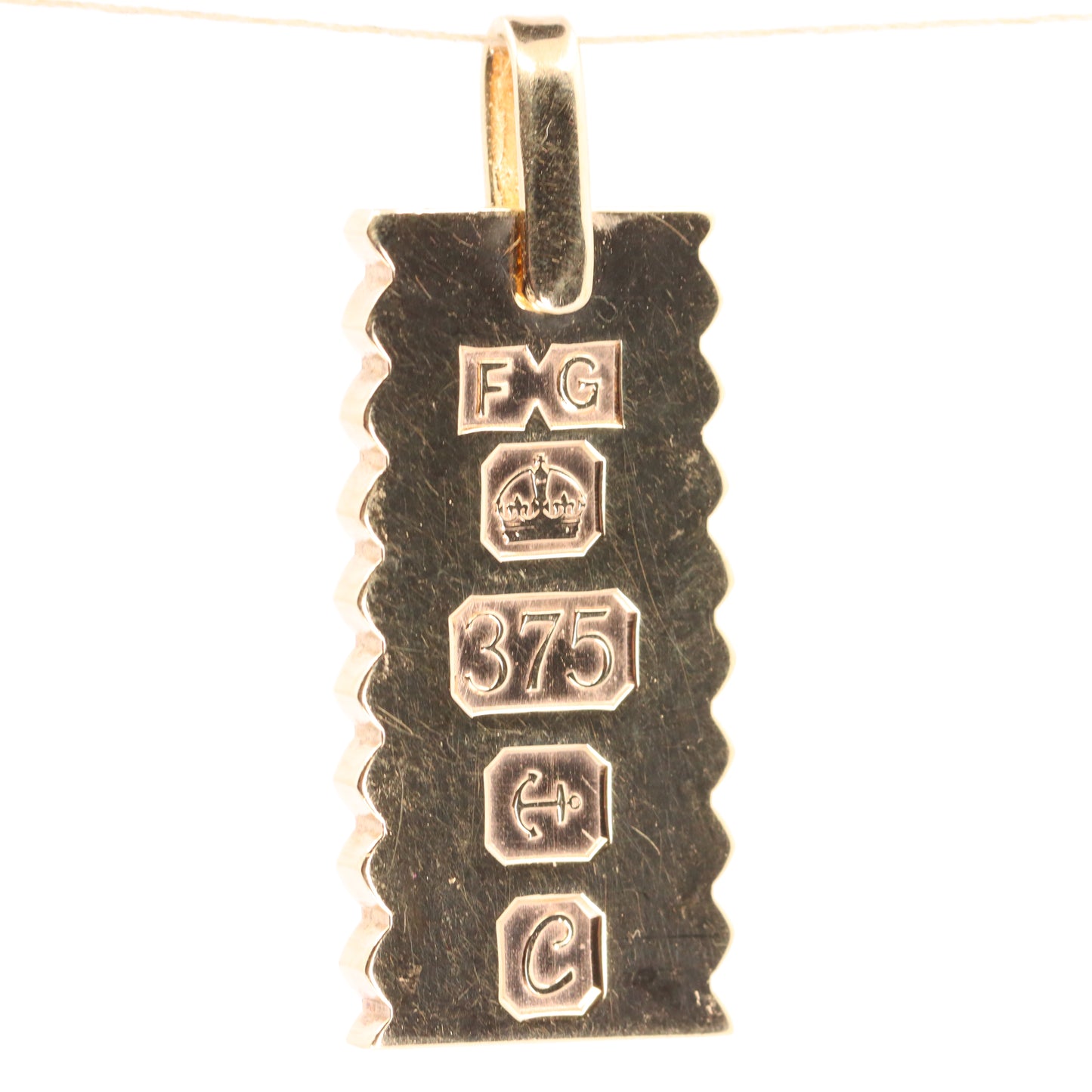 Vintage 9ct Hallmarked 1977 Jubilee Ingot Pendant Solid Yellow Gold Charm