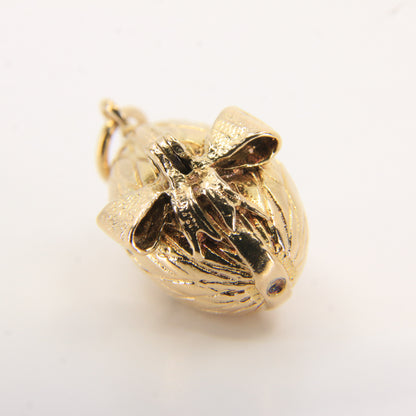 Vintage 9ct Hallmarked Opening Egg & Chick Charm Pendant Gold Gift
