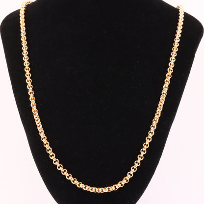 Vintage 9ct Hallmarked Yellow Gold 27 Inch 4mm Belcher Chain Necklace Boxed Gift