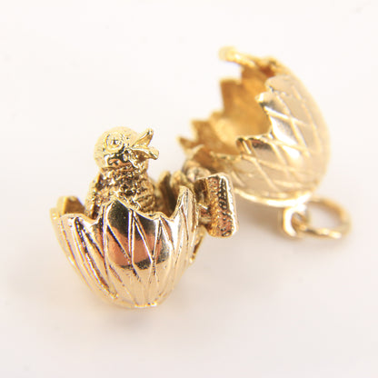 Vintage 9ct Hallmarked Opening Egg & Chick Charm Pendant Gold Gift