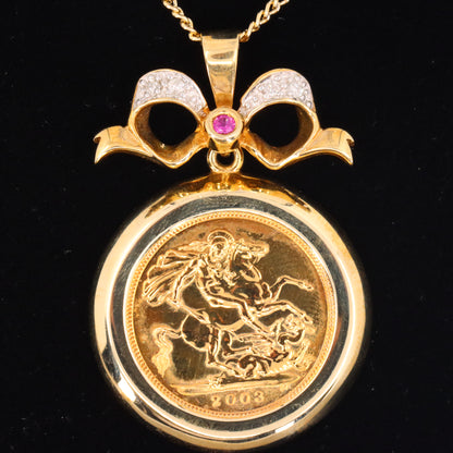 Royal Mint Eternal Love 2003 Half Sovereign Pendant Necklace 18 Inch Certificate