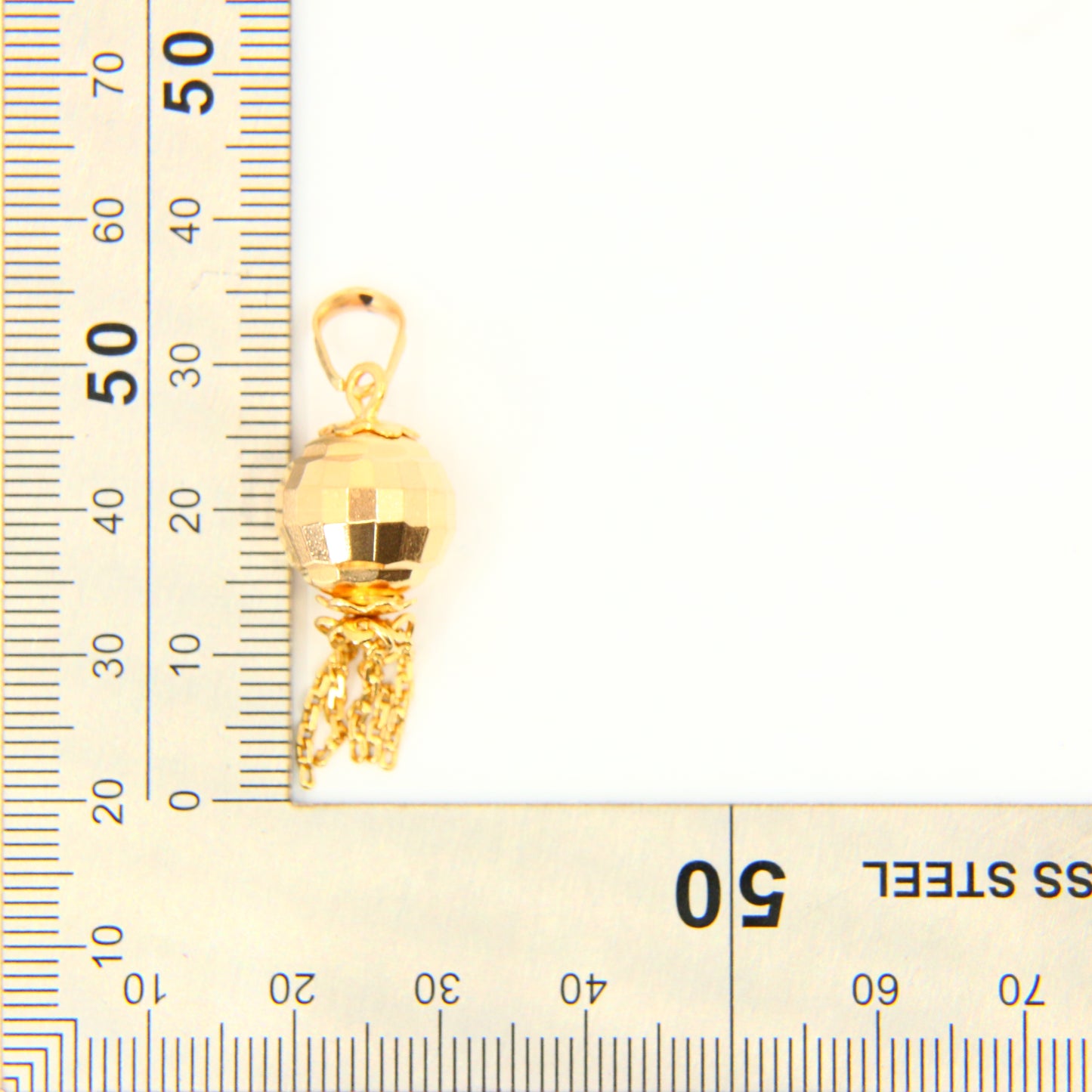 Vintage 18ct Ball Tassel Charm Unmarked 18 Carat Pendant Yellow Gold