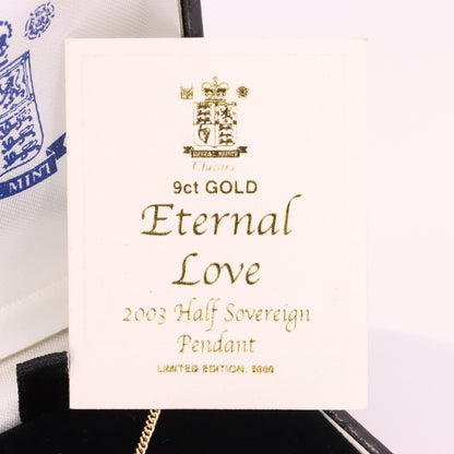 Royal Mint Eternal Love 2003 Half Sovereign Pendant Necklace 18 Inch Certificate