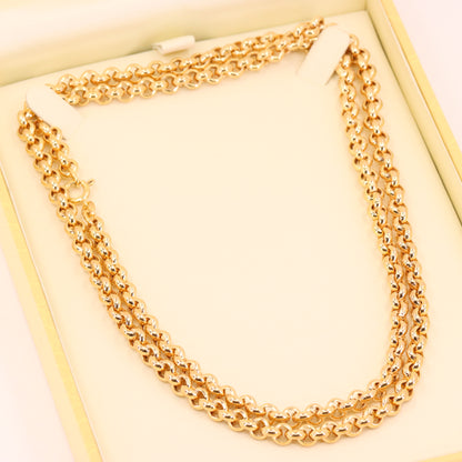 Vintage 9ct Hallmarked Yellow Gold 27 Inch 4mm Belcher Chain Necklace Boxed Gift