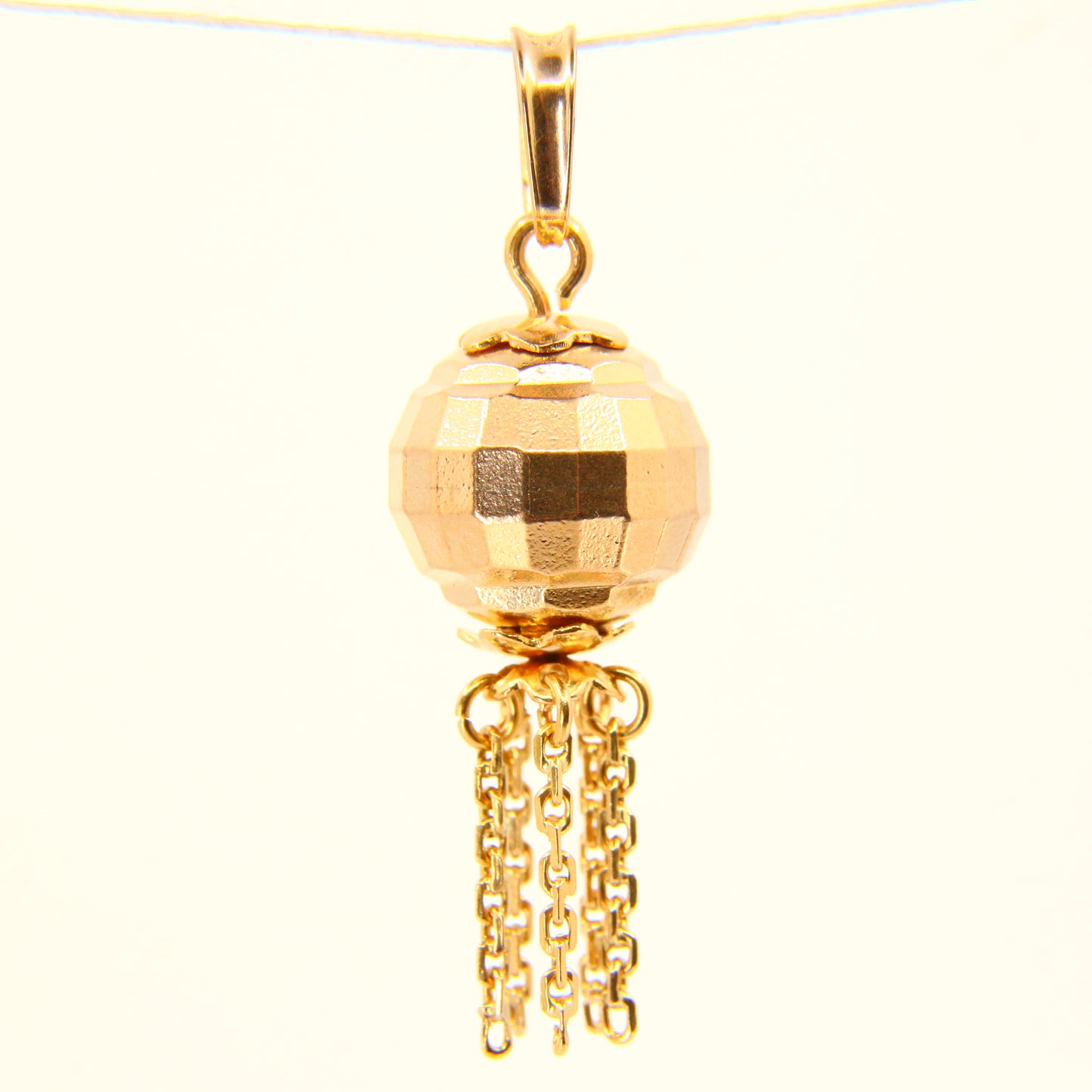 Vintage 18ct Ball Tassel Charm Unmarked 18 Carat Pendant Yellow Gold