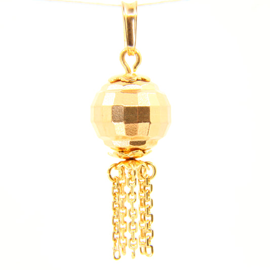 Vintage 18ct Ball Tassel Charm Unmarked 18 Carat Pendant Yellow Gold