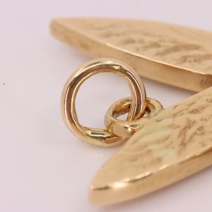 Vintage 9ct Yellow Gold Playboy Bunny Pendant Diamond Eye Bow Tie Charm Gift