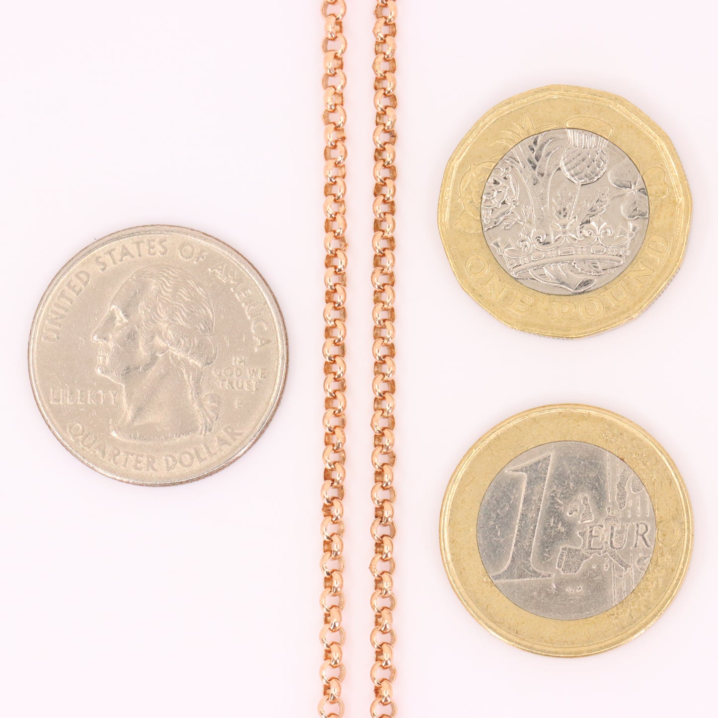 Antique 9ct Rose Gold Hallmarked 60 Inches 2mm Belcher Muff Chain Necklace Boxed