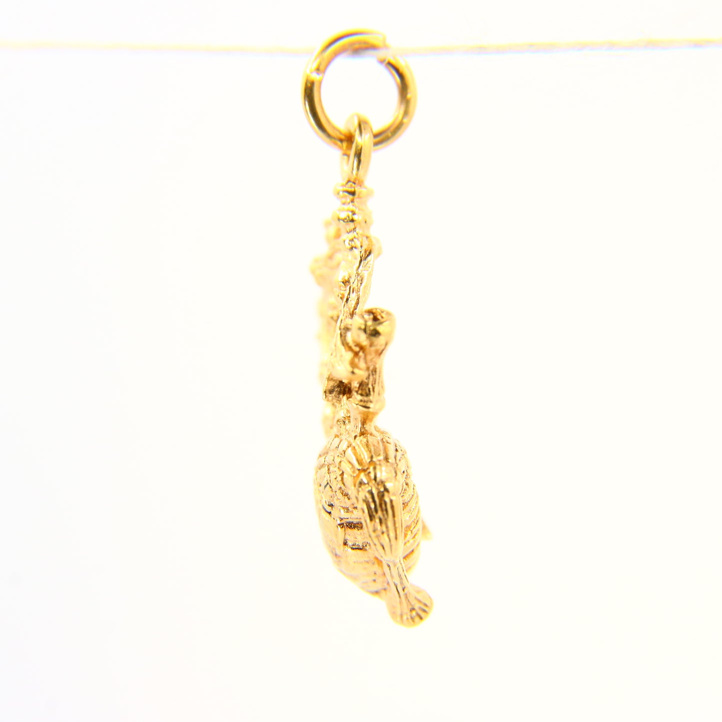 Vintage 9ct Scottish Bagpipes Pendant Hallmarked Yellow Gold Charm Scotland