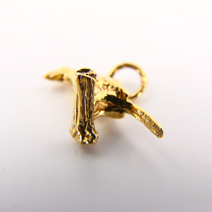 Vintage 9ct Toucan Bird on Branch Charm Solid Yellow Gold Animal Pendant Gift