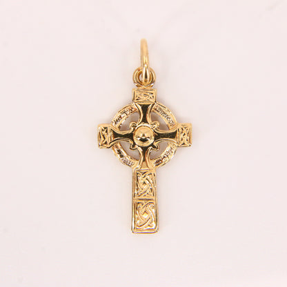 Vintage 9ct Gold Celtic Iona Cross Pendant Hallmarked Yellow Gold Charm Gift