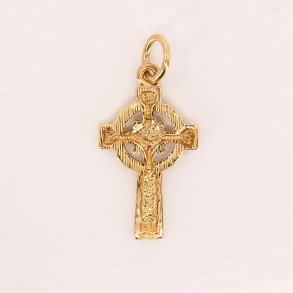 Vintage 9ct Gold Celtic Iona Cross Pendant Hallmarked Yellow Gold Charm Gift