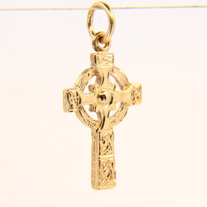 Vintage 9ct Gold Celtic Iona Cross Pendant Hallmarked Yellow Gold Charm Gift