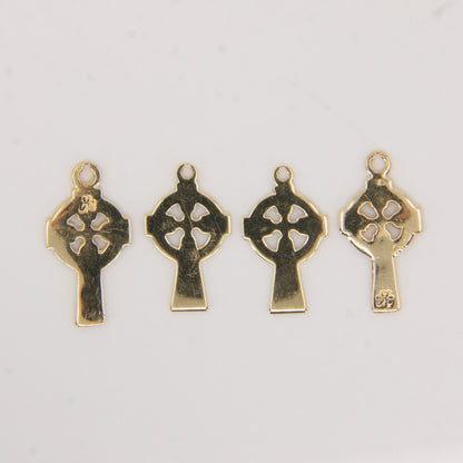 Vintage 9ct Yellow Gold 4 Irish Celtic Cross Charm Pendant Jewellery Making