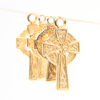 Vintage 9ct Yellow Gold 4 Irish Celtic Cross Charm Pendant Jewellery Making