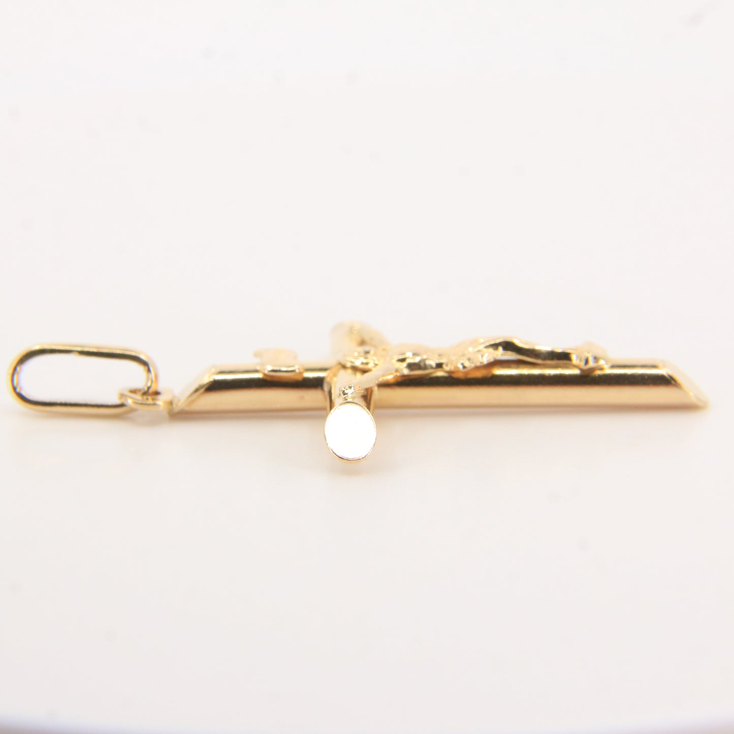 Vintage 9ct Yellow Gold Crucifix Cross Pendant Italian Religious Charm Gift