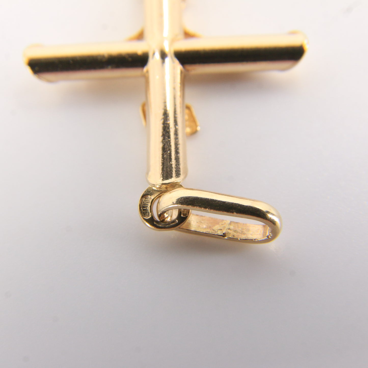 Vintage 9ct Yellow Gold Crucifix Cross Pendant Italian Religious Charm Gift