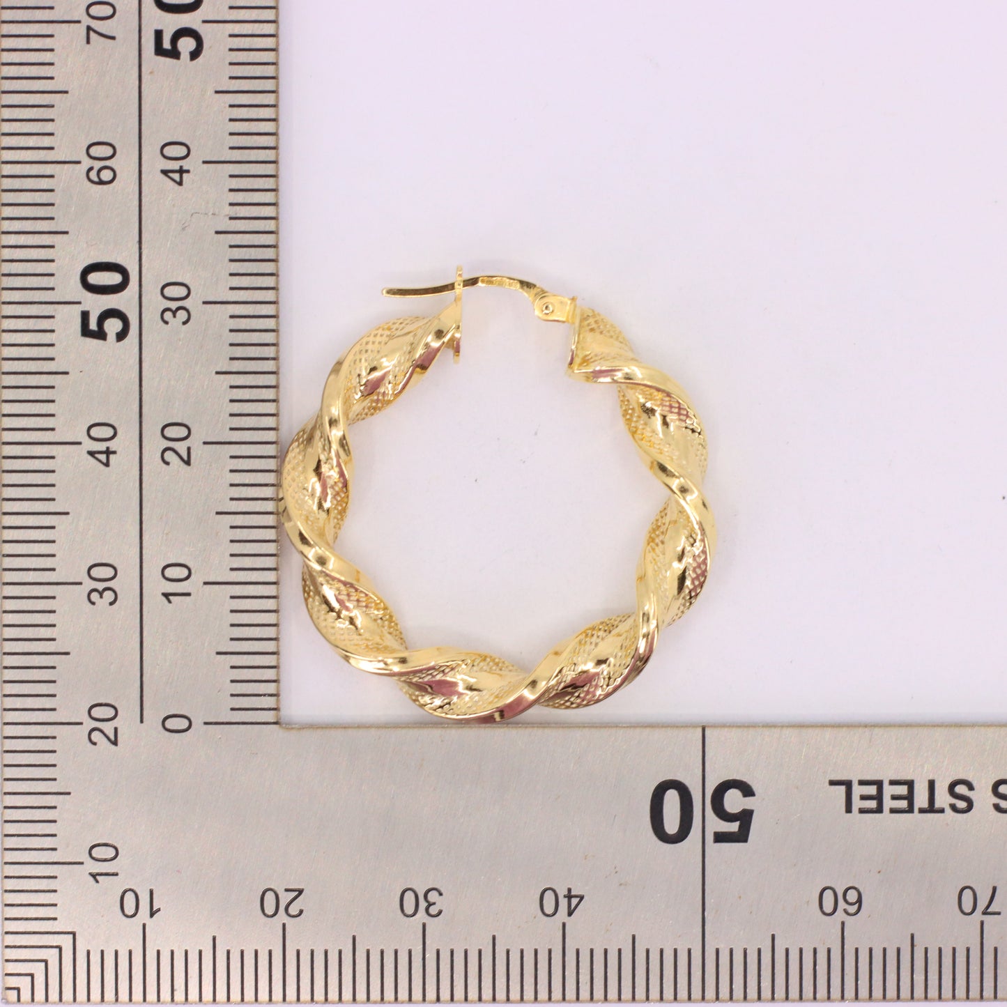Vintage 9ct Hallmarked Yellow Gold Twist Creole Hoop Earrings Boxed Gift