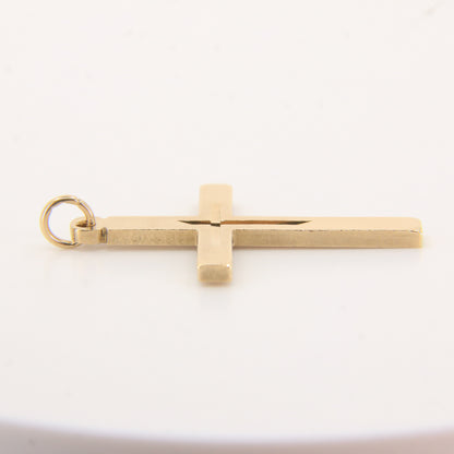 Vintage 9ct Hallmarked Solid Gold Cross Pendant Charm Religious Gift