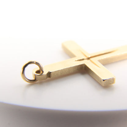 Vintage 9ct Hallmarked Solid Gold Cross Pendant Charm Religious Gift