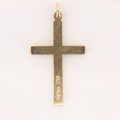Vintage 9ct Hallmarked Solid Gold Cross Pendant Charm Religious Gift