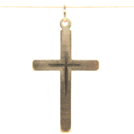 Vintage 9ct Hallmarked Solid Gold Cross Pendant Charm Religious Gift