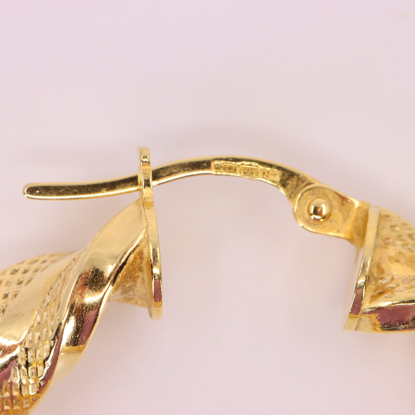 Vintage 9ct Hallmarked Yellow Gold Twist Creole Hoop Earrings Boxed Gift