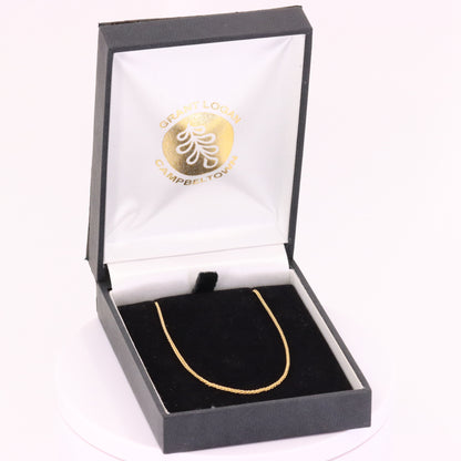 Vintage 18ct Yellow Gold Hallmarked 20 Inch Rope Chain Necklace 1mm Boxed Gift