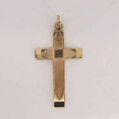 Vintage 9ct Hallmarked Solid Gold Cross Pendant Charm Religious Gift