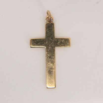Vintage 9ct Hallmarked Solid Gold Cross Pendant Charm Religious Gift