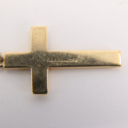 Vintage 9ct Hallmarked Solid Gold Cross Pendant Charm Religious Gift