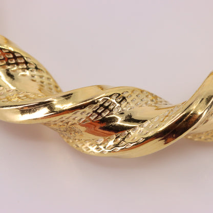 Vintage 9ct Hallmarked Yellow Gold Twist Creole Hoop Earrings Boxed Gift