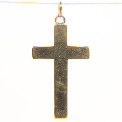 Vintage 9ct Hallmarked Solid Gold Cross Pendant Charm Religious Gift
