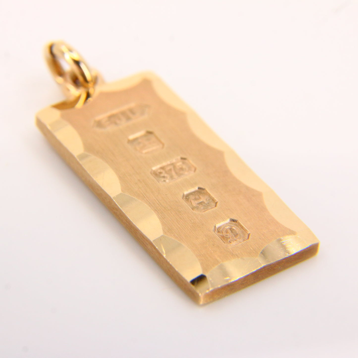 Vintage 9ct Gold Ingot Pendant Hallmarked Birmingham 1978 Yellow Gold Charm Gift