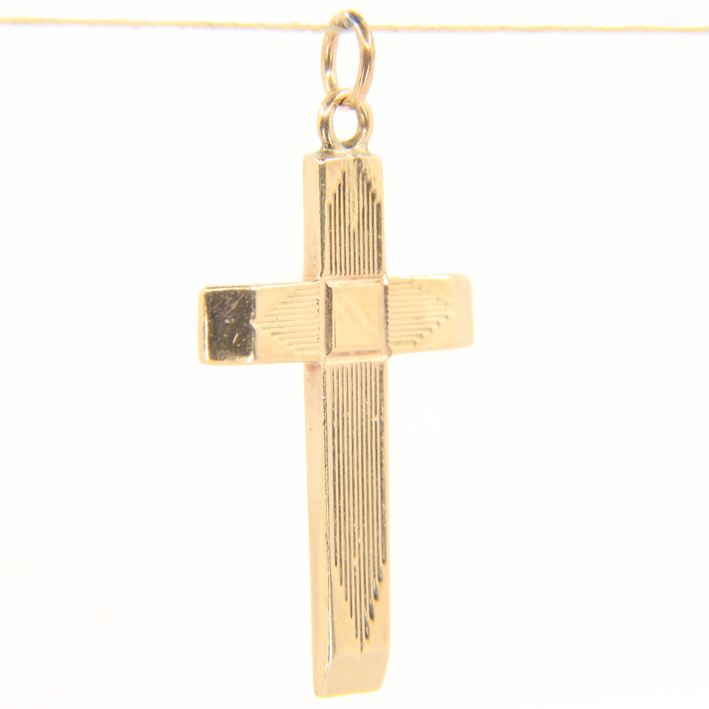 Vintage 9ct Hallmarked Solid Gold Cross Pendant Charm Religious Gift