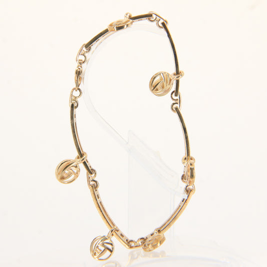 Vintage 9ct Yellow Gold Hallmarked Rennie Mackintosh Bracelet 7.5 Inch Boxed Gift