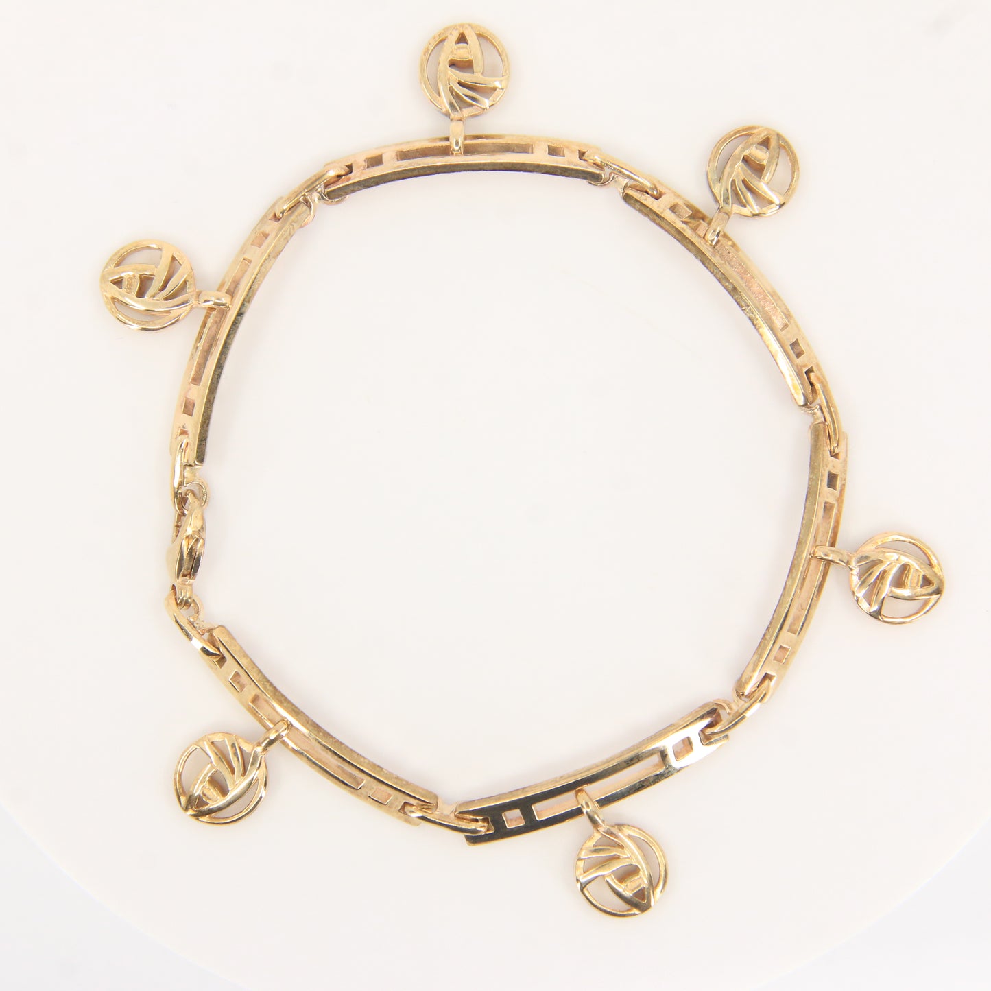 Vintage 9ct Yellow Gold Hallmarked Rennie Mackintosh Bracelet 7.5 Inch Boxed Gift