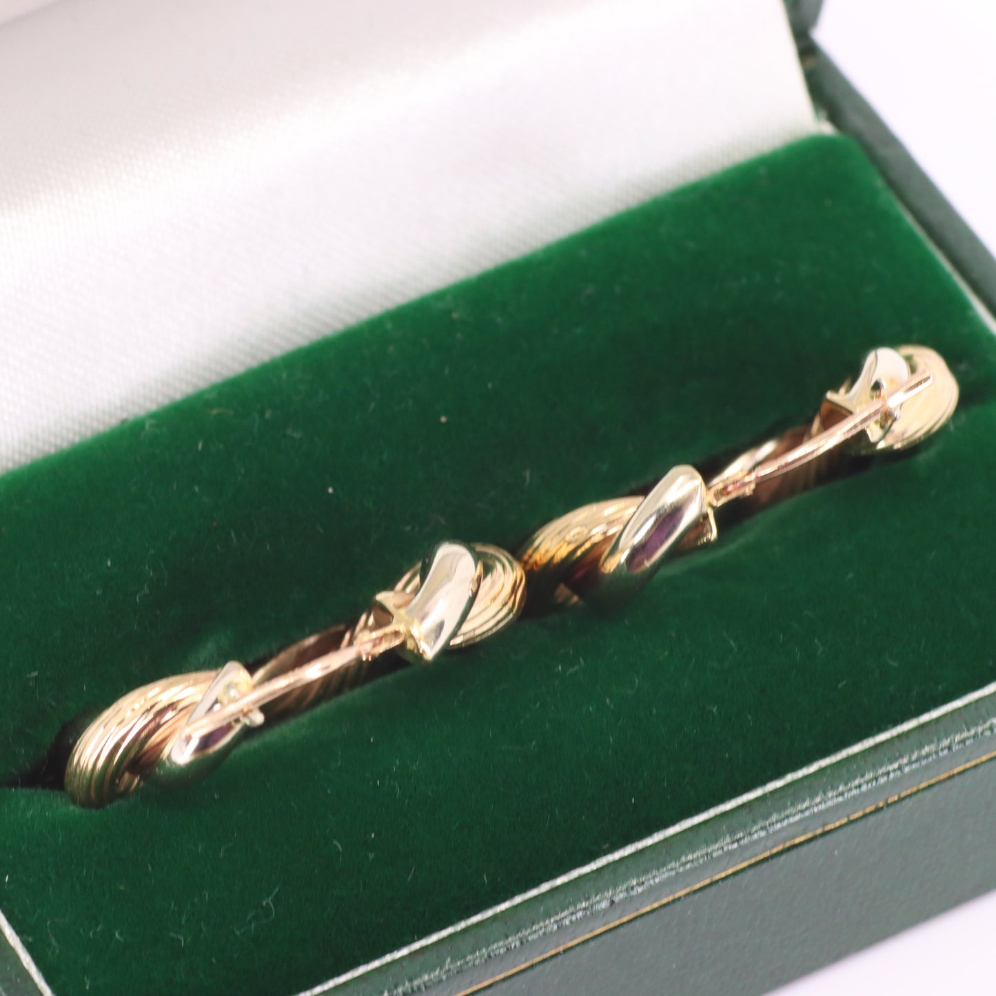 Vintage 9ct Hallmarked Two Tone Gold Twist Creole Hoop Earrings Boxed Gift