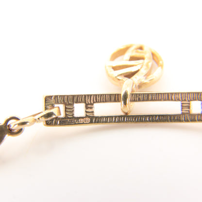 Vintage 9ct Yellow Gold Hallmarked Rennie Mackintosh Bracelet 7.5 Inch Boxed Gift