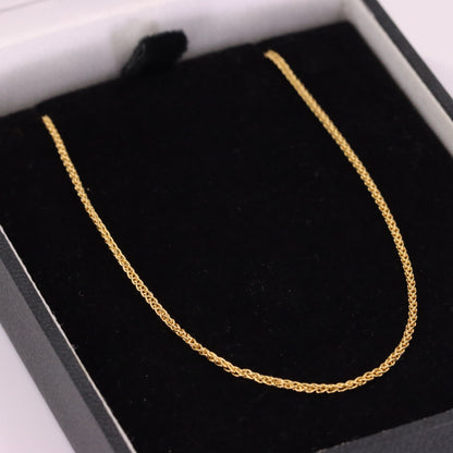 Vintage 18ct Yellow Gold Hallmarked 20 Inch Rope Chain Necklace 1mm Boxed Gift