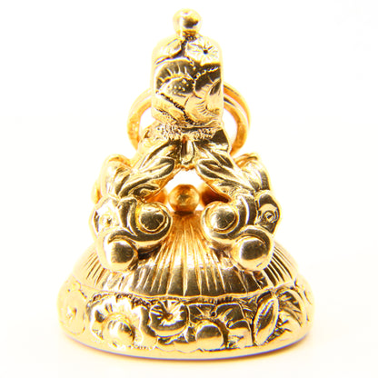 Antique 18 Carat Le Diable Emporte L'Amour "The Devil with Love" Fob Seal Pendant 18ct Yellow Gold Charm Devil with Child French