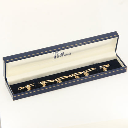 Vintage 9ct Yellow Gold Hallmarked Rennie Mackintosh Bracelet 7.5 Inch Boxed Gift