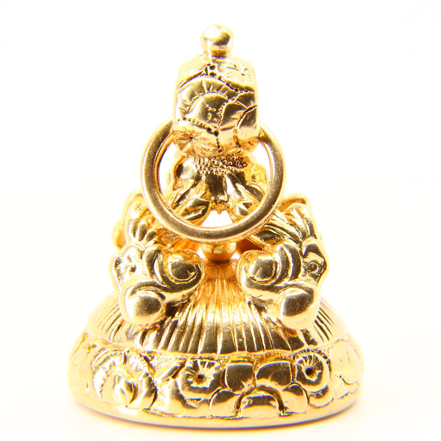 Antique 18 Carat Le Diable Emporte L'Amour "The Devil with Love" Fob Seal Pendant 18ct Yellow Gold Charm Devil with Child French