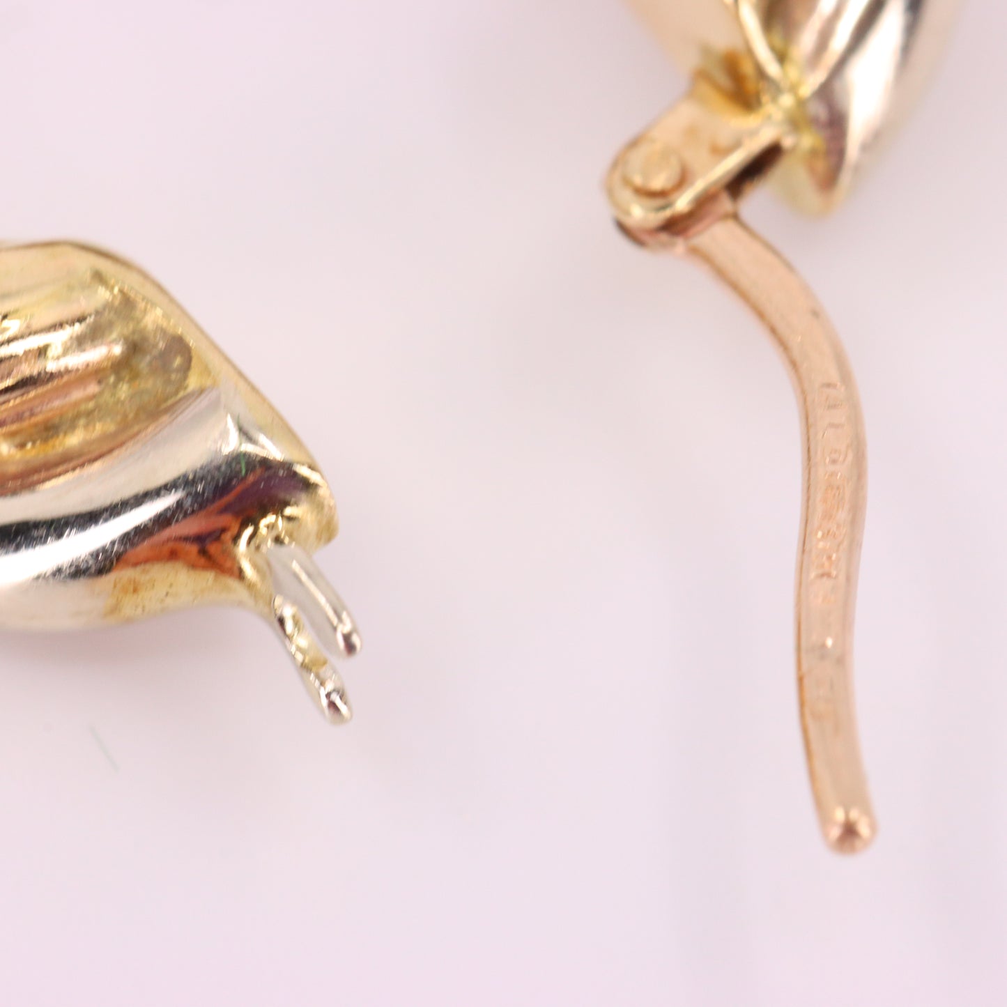 Vintage 9ct Hallmarked Two Tone Gold Twist Creole Hoop Earrings Boxed Gift