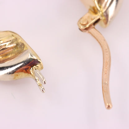 Vintage 9ct Hallmarked Two Tone Gold Twist Creole Hoop Earrings Boxed Gift