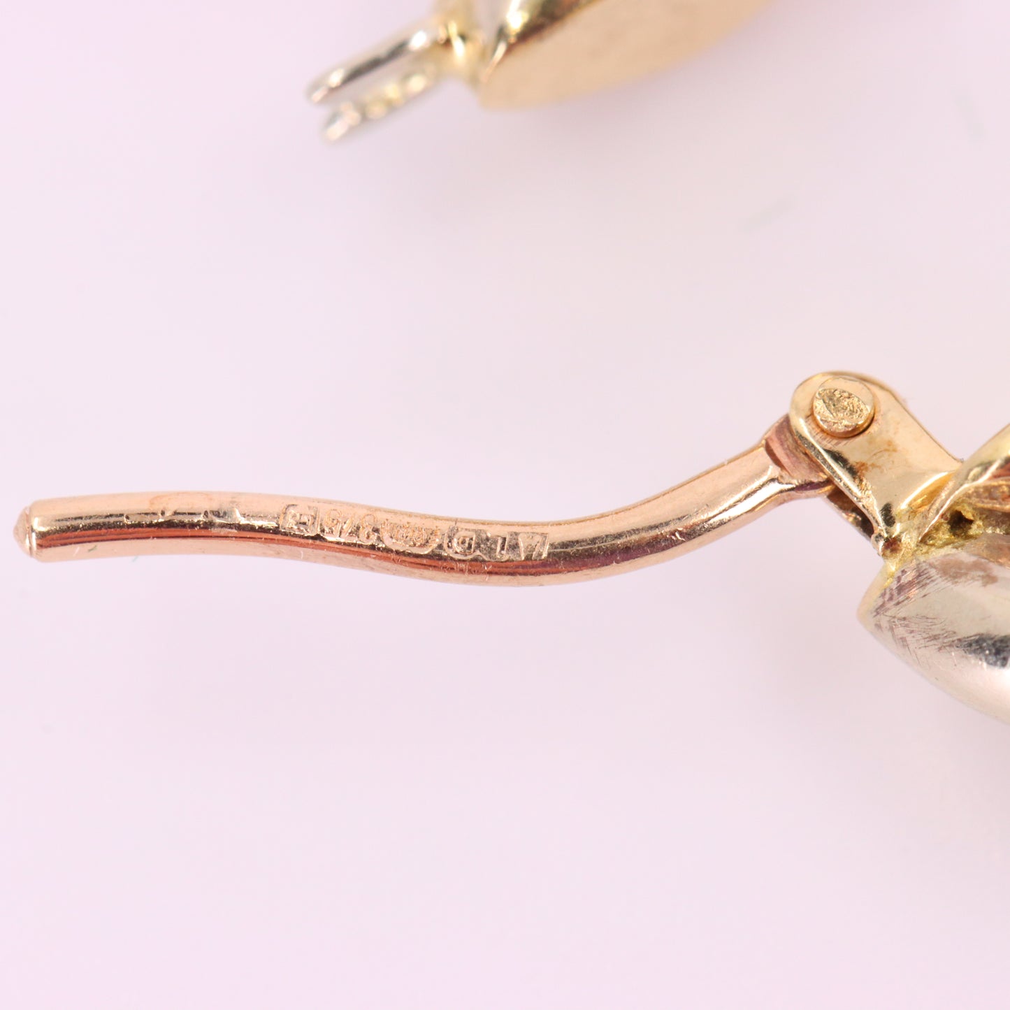 Vintage 9ct Hallmarked Two Tone Gold Twist Creole Hoop Earrings Boxed Gift