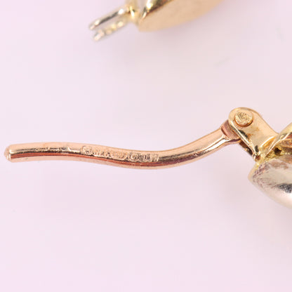 Vintage 9ct Hallmarked Two Tone Gold Twist Creole Hoop Earrings Boxed Gift