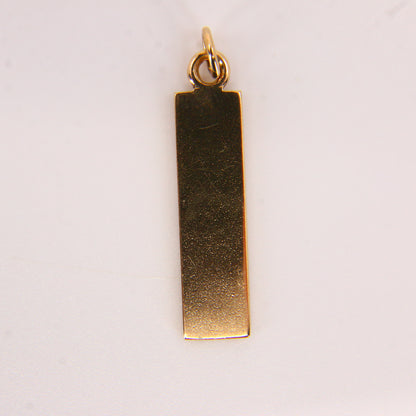 Small Vintage 9ct Gold Ingot Pendant Hallmarked Birmingham 1982 Gold Charm